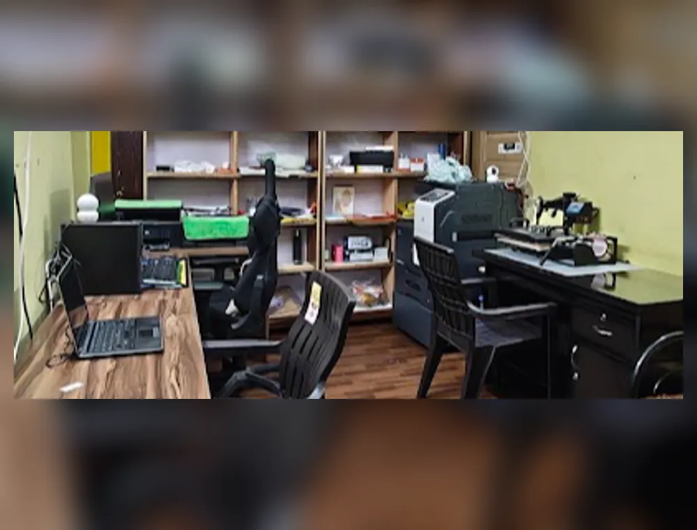 Inside the Print Express shop in Ameerpet