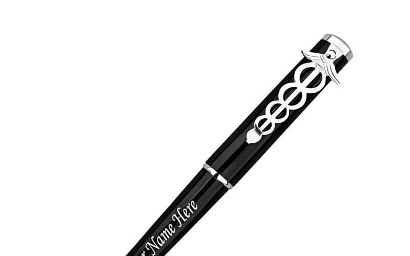 Metal pen with a laser-engraved name