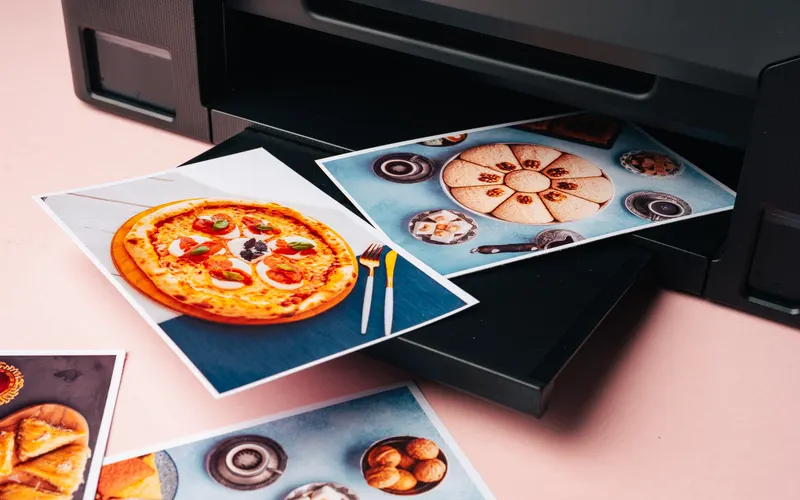 Colour laser printer printing photos